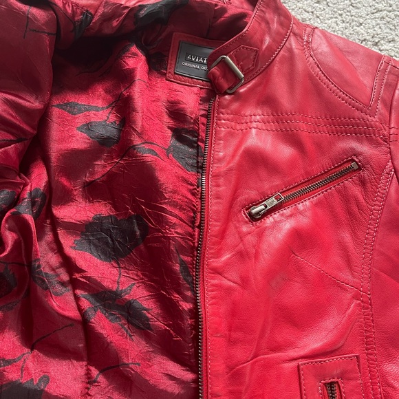 Red Leather Jacket - Picture 3 of 4